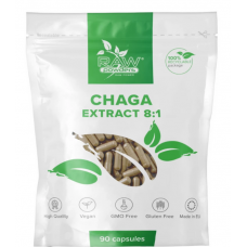 Raw Powders Chaga 8:1 ekstrakts (500 mg. 90 kapsulas)